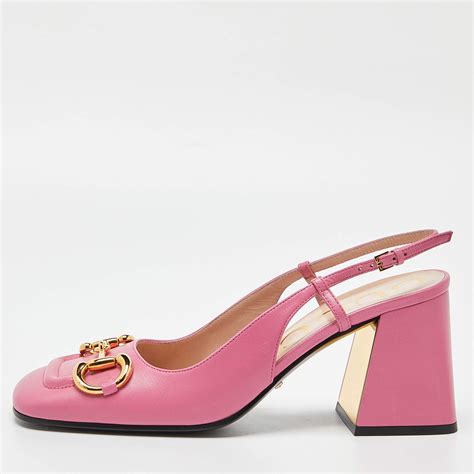 gucci square toe slingback.